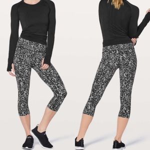 lululemon athletica Black & White Speckled Cropped Leggings